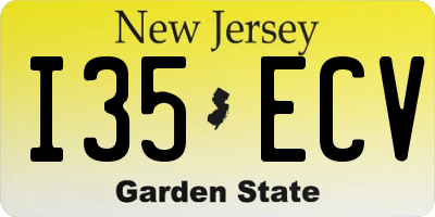 NJ license plate I35ECV