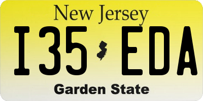NJ license plate I35EDA