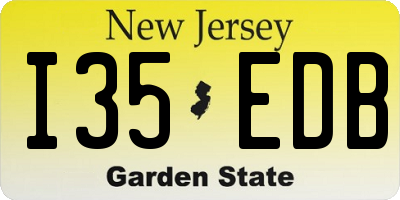 NJ license plate I35EDB