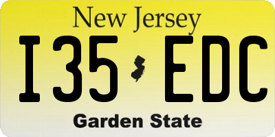 NJ license plate I35EDC