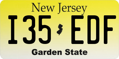 NJ license plate I35EDF