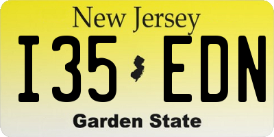 NJ license plate I35EDN