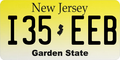 NJ license plate I35EEB