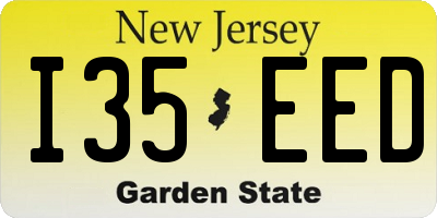NJ license plate I35EED