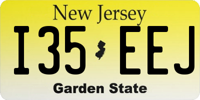 NJ license plate I35EEJ
