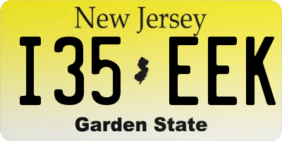 NJ license plate I35EEK