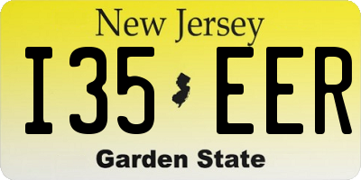 NJ license plate I35EER