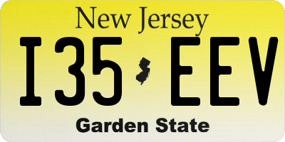 NJ license plate I35EEV