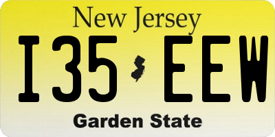 NJ license plate I35EEW