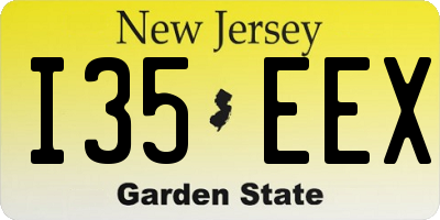 NJ license plate I35EEX