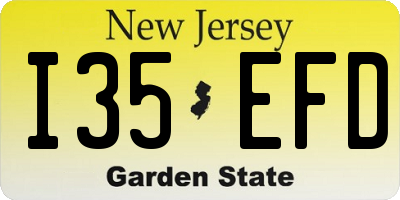 NJ license plate I35EFD