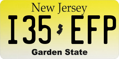 NJ license plate I35EFP