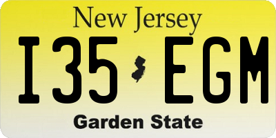 NJ license plate I35EGM