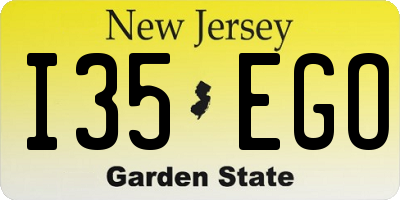 NJ license plate I35EGO