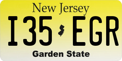 NJ license plate I35EGR
