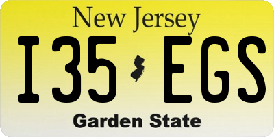 NJ license plate I35EGS