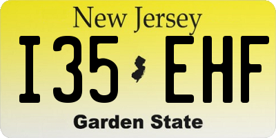 NJ license plate I35EHF