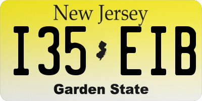 NJ license plate I35EIB