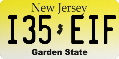 NJ license plate I35EIF
