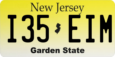 NJ license plate I35EIM