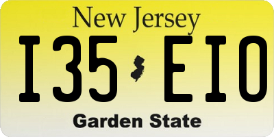 NJ license plate I35EIO