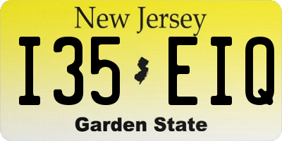 NJ license plate I35EIQ