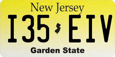 NJ license plate I35EIV