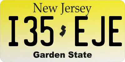 NJ license plate I35EJE