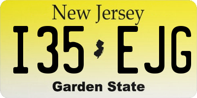 NJ license plate I35EJG