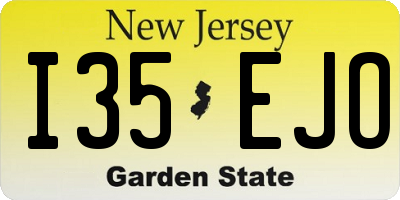 NJ license plate I35EJO