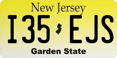 NJ license plate I35EJS