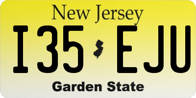 NJ license plate I35EJU