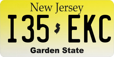 NJ license plate I35EKC