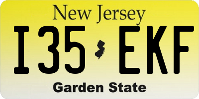 NJ license plate I35EKF