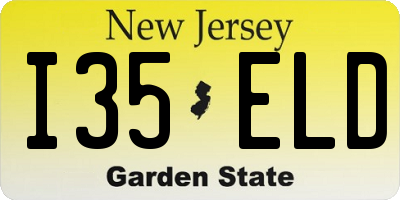 NJ license plate I35ELD