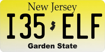 NJ license plate I35ELF