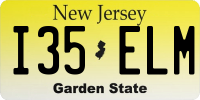 NJ license plate I35ELM