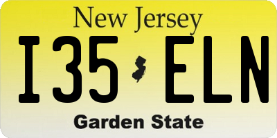 NJ license plate I35ELN