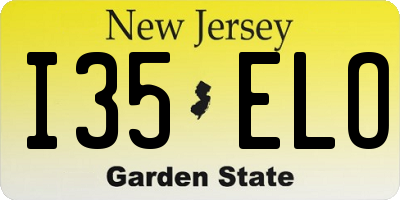 NJ license plate I35ELO