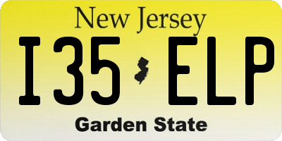 NJ license plate I35ELP