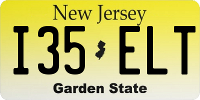 NJ license plate I35ELT
