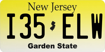 NJ license plate I35ELW
