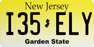 NJ license plate I35ELY