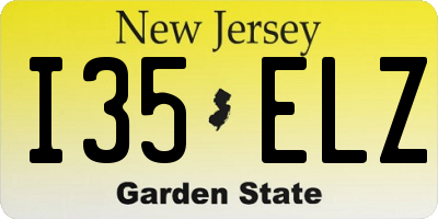 NJ license plate I35ELZ