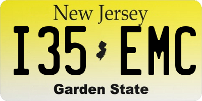 NJ license plate I35EMC