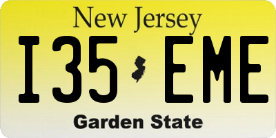 NJ license plate I35EME