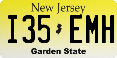NJ license plate I35EMH