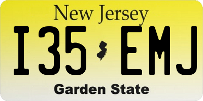 NJ license plate I35EMJ