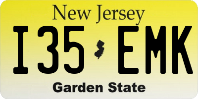 NJ license plate I35EMK