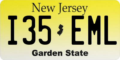 NJ license plate I35EML